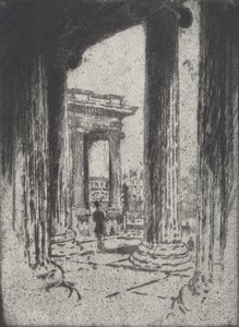 门廊，大英博物馆，1905年。 作者 约瑟夫·彭内尔