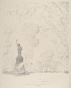 雕像，纽约湾，1910年。 作者 约瑟夫·彭内尔