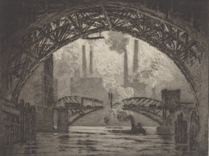 桥下》，芝加哥，1910年。 作者 约瑟夫·彭内尔