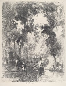 卸载矿石，1917年。 作者 约瑟夫·彭内尔