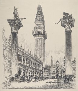 威尼斯，重建钟楼，1911年。 作者 约瑟夫·彭内尔
