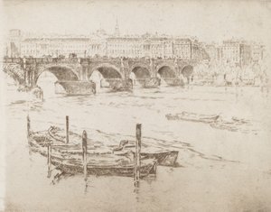 滑铁卢桥和萨默塞特宫，1905年。 作者 约瑟夫·彭内尔