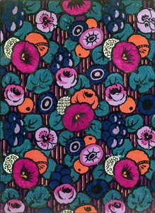 约瑟夫-珀西-比尔比（Joseph Percy Bilbie，1879-1949 年）的印花织物设计，约 1920 年（体彩色） 作者 约瑟夫·珀西·比尔比