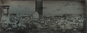 废墟和前景，雅典卫城，1842年。 作者 Joseph Philibert Girault De Prangey