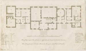 Sandon Hall-主楼层平面图：版画，nd [1769-1771]（印刷） 作者 约瑟夫·皮克福德