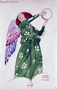 赫克托-柏辽兹《浮士德的诅咒》中天使的服装，约瑟夫-波菲尔-品尚（1871-1953 年）的草图 作者 约瑟夫·波菲里·平雄