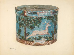 带子箱，约1938年。