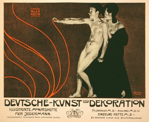 复制海报广告Deutsche Kunst und Dekoration，每月为所有人提供图解评论，1898年