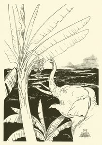 大象的孩子要拉香蕉（雕刻）