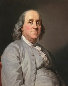 本杰明·富兰克林的肖像，由约瑟夫·西弗莱德 (Joseph-Siffred，1725-1802 年) 创作。 布面油画，c。 1780. 尺寸：73x59 厘米。 私人收藏 作者 约瑟夫·西弗雷德·杜普莱西斯