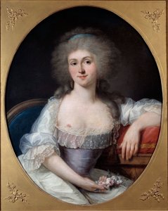 玛丽·特蕾莎·路易丝·德·萨瓦·卡里尼昂的肖像，兰巴勒公主 (1749-1792) Joseph Siffred Duplessis (1725-1802) 的绘画 (Joseph-Siffred, Joseph Siffrede, Joseph-Siffrede, Joseph Siffrein, Joseph-Siffrein) mutzseeth 18 世纪美术学院