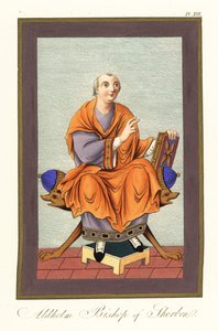 谢伯恩主教奥尔德赫姆 c639-709，1851 年（雕刻）