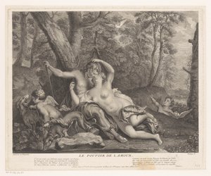 景观将金星置于阿多尼斯 爱的力量（物体上的标题） 作者 weduwe François Chéreau (I)