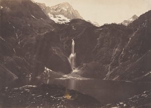 敖湖或塞库莱霍湖的景色，Bagnère de Luchon, 1853年。