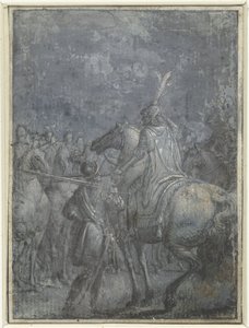 陆军指挥官与其他骑手一起骑马 一组类似的骑士和骑兵插图（系列标题） 作者 约阿希姆·冯·桑德拉特（一）