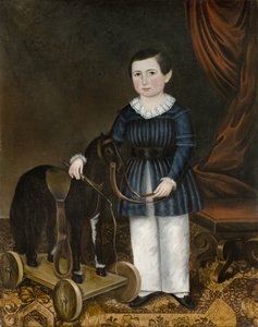 有玩具马的男孩，c.1845