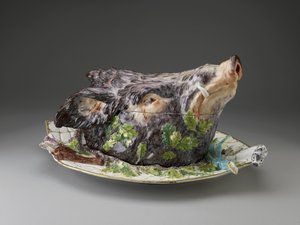 Boars Head Tureen，Chelsea Porcelain Factory，c。 1758瓷器