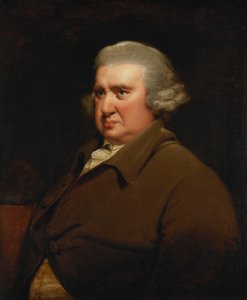 伊拉斯mus·达尔文（Erasmus Darwin）的肖像，半身，穿着浅黄色外套和白衬衫， 作者 德比的约瑟夫·赖特