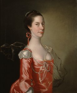 一位女士的肖像，约 1760 年（布面油画） 作者 德比的约瑟夫·赖特