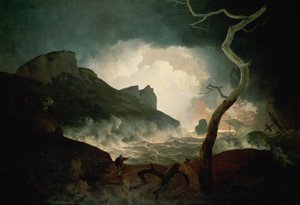 熊从“冬天的故事”中追逐风暴，安提古努斯，第三幕，场景1790年 作者 德比的约瑟夫·赖特