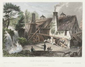 Rouillon的Iron Forge，由J. Shury雕刻 作者 约瑟夫·弗塞尔之后