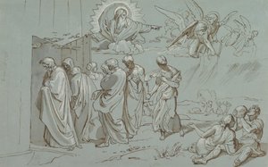 上帝召唤诺亚和他的家人进入方舟，1827年。