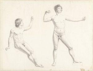 两幅男性裸体画