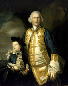 弗朗西斯-霍尔本海军上将（1704-1771 年）和他的儿子，弗朗西斯爵士，第四男爵（1752-1820 年） 作者 约书亚·雷诺兹（Joshua Reynolds）