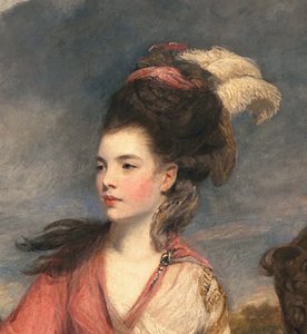 简·弗莱明，后来哈灵顿伯爵夫人，c.1778-79油画布细节373099 作者 约书亚·雷诺兹（Joshua Reynolds）