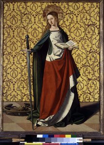 Back of altarpiece: St. Catherine of Alexandria 作者 乔斯（FL.1493 1508）交付斧头