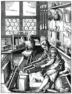 装订机，16世纪，1870年。 作者 约斯特安曼