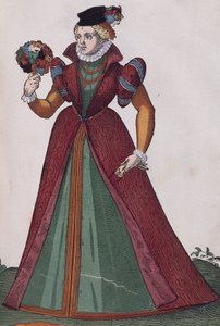 来自费拉拉的贵族妇女，雕刻自Habitus praecipuorum popularum 作者 约斯特安曼