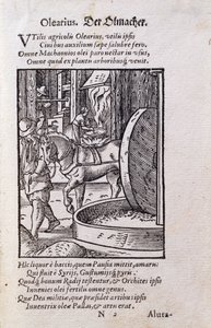 油画师，插图来自拉丁文版的《De Omnibus Illiberalibus Sive Mechanics Artibus》，其中有汉斯-萨克斯（1494-1576）的诗句，已出版。1574年（木刻）。 作者 约斯特安曼
