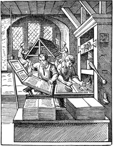 打印机工作室，1568年。