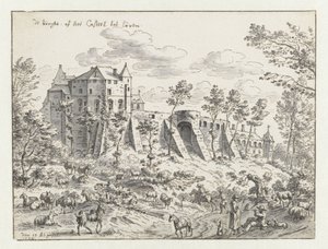 鲁汶城堡，1675年（纸和笔墨水）