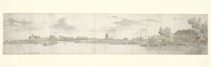 北布拉班特卡斯特尔奥伊（Kasteel Ooij）和收费站全景