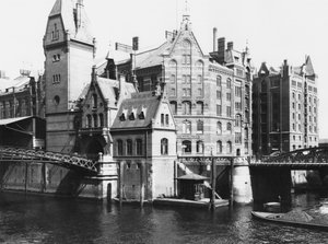 仓库城市（仓库城市）汉堡的看法，c.1910