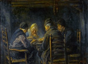 吃土豆的人 - Les mangeurs de pommes de terre - Peinture de Jozef Israels (1824-1911) - c. 1902 - Oil on canvas - 119.5x151 - Gemeentemuseum Den Haag