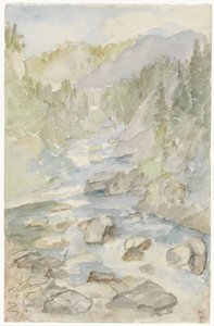 溪流山景 作者 约瑟夫·以色列