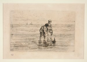 海滩上的儿童 作者 Jozef Israëls