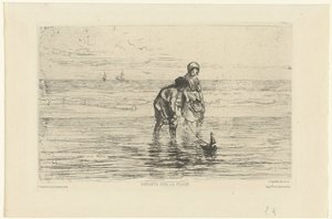 孩子们在海滩上玩小船
Enfants sur la plage（标题为实物） 作者 阿尔弗雷德·卡达特