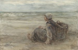 海滩上的渔家姑娘