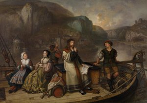 阿尔布雷希特-丢勒在莱茵河上航行 作者 约瑟夫·莱斯