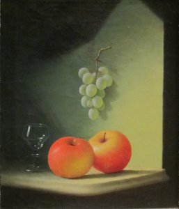 苹果和葡萄静物画 作者 小爱德华·埃德蒙森