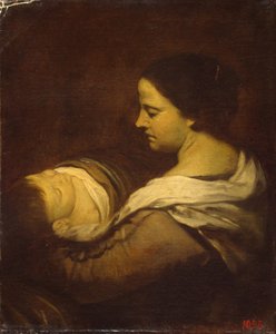 带着睡觉的孩子的女人，约1660年。