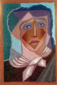 胡安·格里斯（Juan Gris），戴围巾的女人，1924年 作者 胡安·格里斯