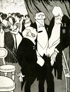 1908年的一次会议期间，俄罗斯特使与其他领导人就保卫土耳其进行了辩论。 作者 胡安·格里斯
