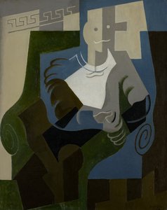坐着的丑角，c.1920 作者 胡安·格里斯