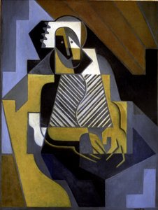 坐着的女人》，约 1915-20 年（布面油画） 作者 胡安·格里斯
