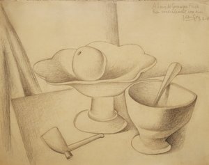 水果盘静物Nature Morte au Compotier，1919年 作者 胡安·格里斯